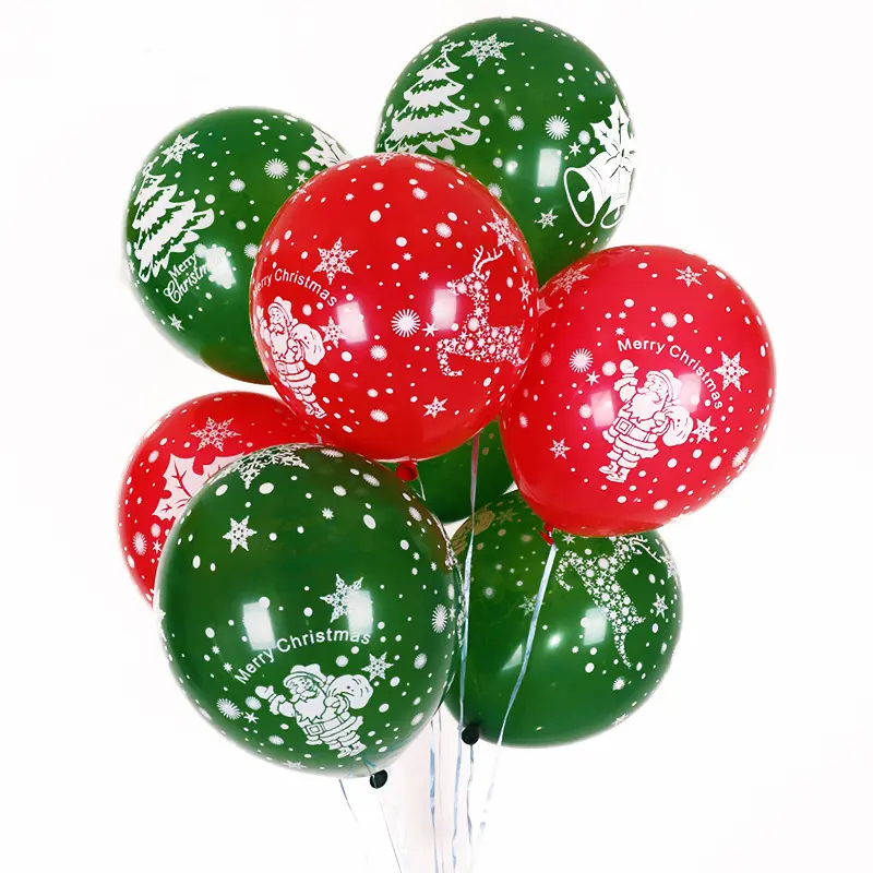 Balon Latex Natal Ukuran 12 Inch Balon Merry Christmas Dekorasi Natal Isi 100pcs