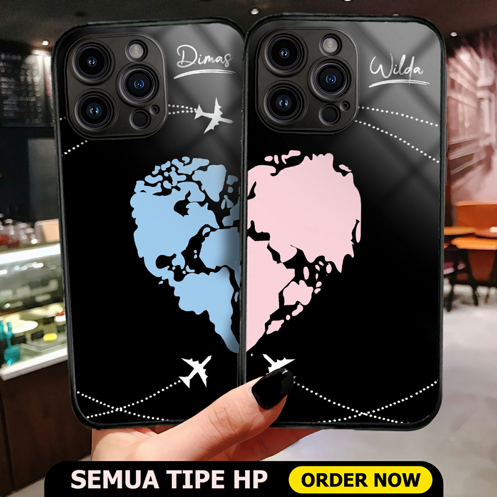 Softcase Glass Couple Request Nama (MV18) Softcase Couple All Type Case Hp Couple Custom Nama Satuan