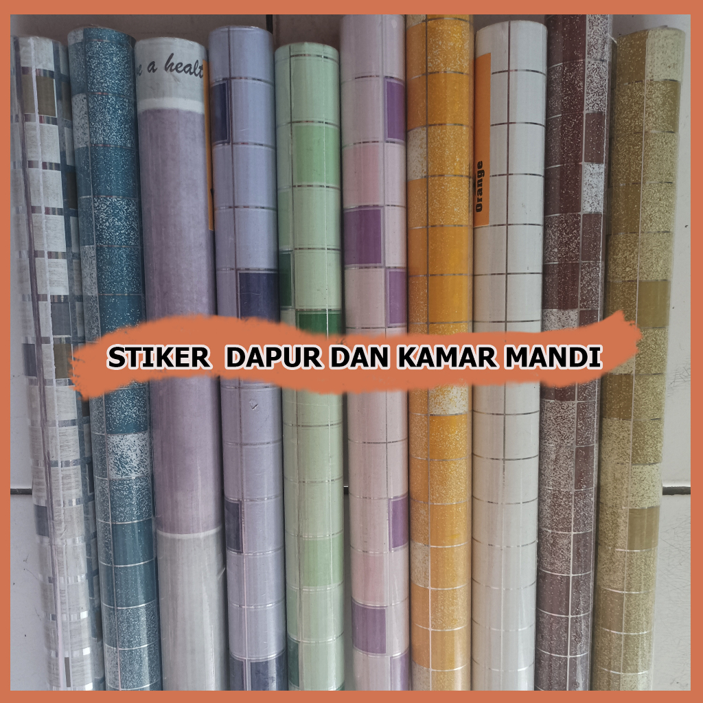 Diskon WALLSTIKER DAPUR &amp; KAMAR MANDI) Wallpaper Dinding Anti Air - Sudah Ada Lem Perekat - Tahan Minyak Panas - Best Produk