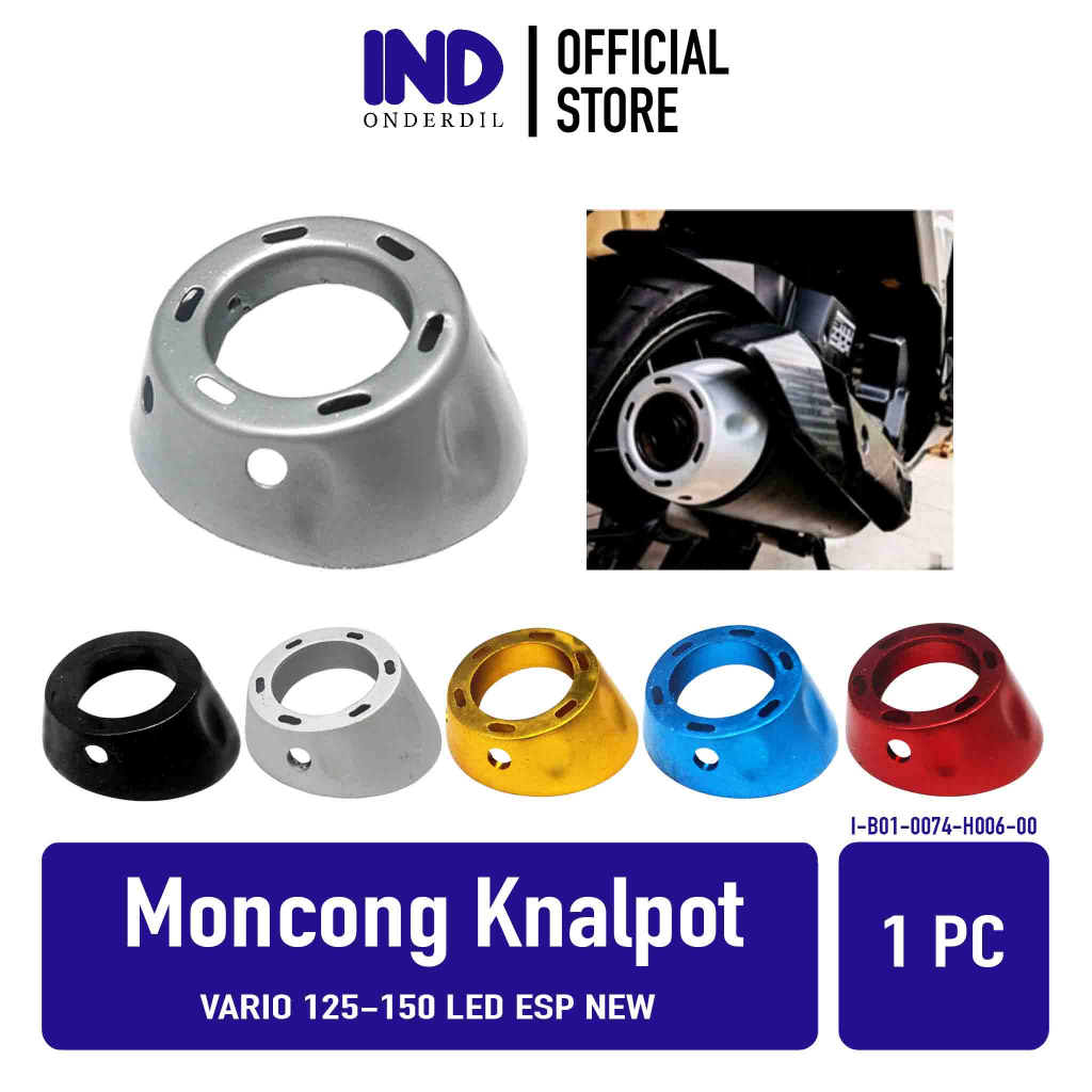 IND Onderdil Tutup-Cover Ujung-Moncong-End Knalpot-Kenalpot-Cup-Endmuffler Vario 125-150 LED eSP New