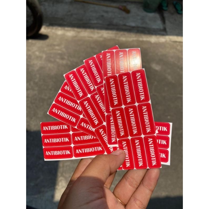 

stiker label obat antibiotik