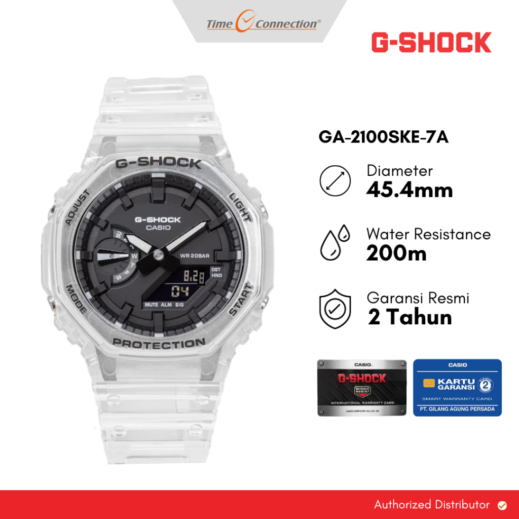 Casio G-SHOCK GA-2100SKE-7A Transparan Original / Jam Tangan Pria Analog Digital Transparent GA 2100