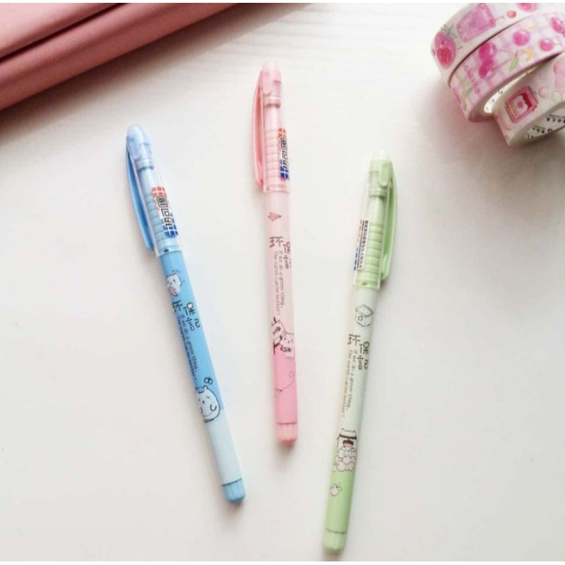 

ERASEABLE PEN WHITE CAT CHARACTER, CUTE & AESTHETIC PEN
