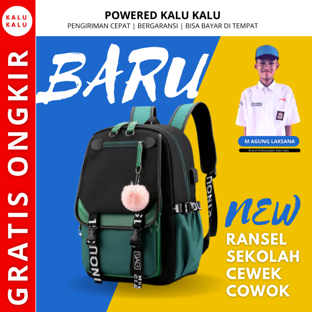 [ NEW SALE ] - Tas Sekolah Anak-anak Baru 2023 Ransel Anak-anak Tas Sekolah Dasar Untuk Remaja Laki-laki Ransel Tahan Air Tas Buku Kalu-Kalu Shop