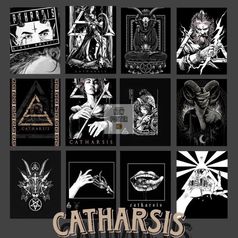 (24 Pcs) Poster Catharsis Aesthetic Vintage wall decor