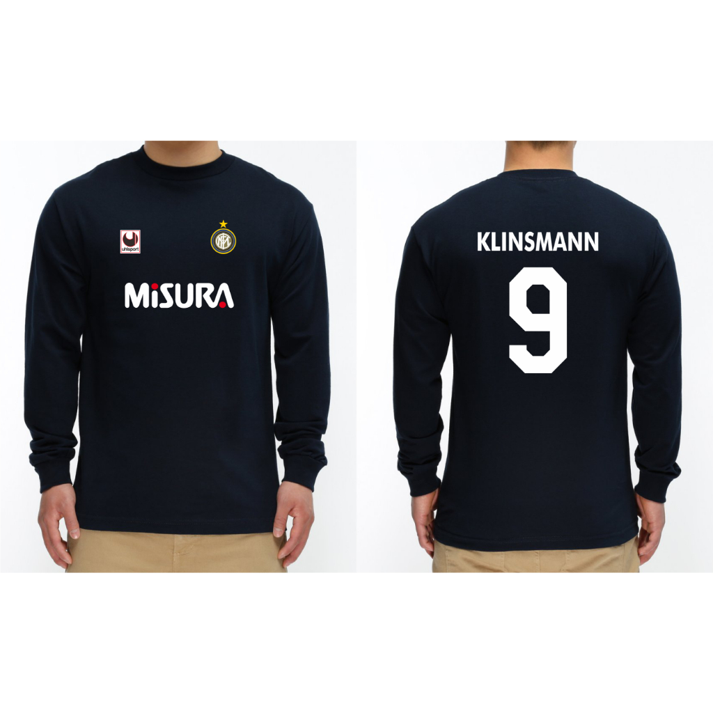 T-SHIRT KAOS INTER MILAN RETRO JURGEN KLINSMANN LENGAN PANJANG