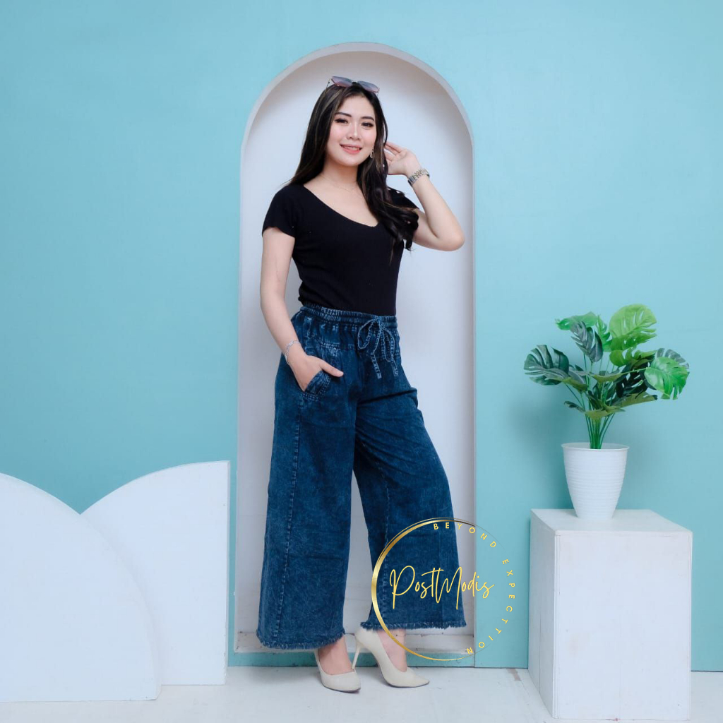 INARA KULOT RAWIS JEANS SNOW BLUE DAN SNOW BLACK
