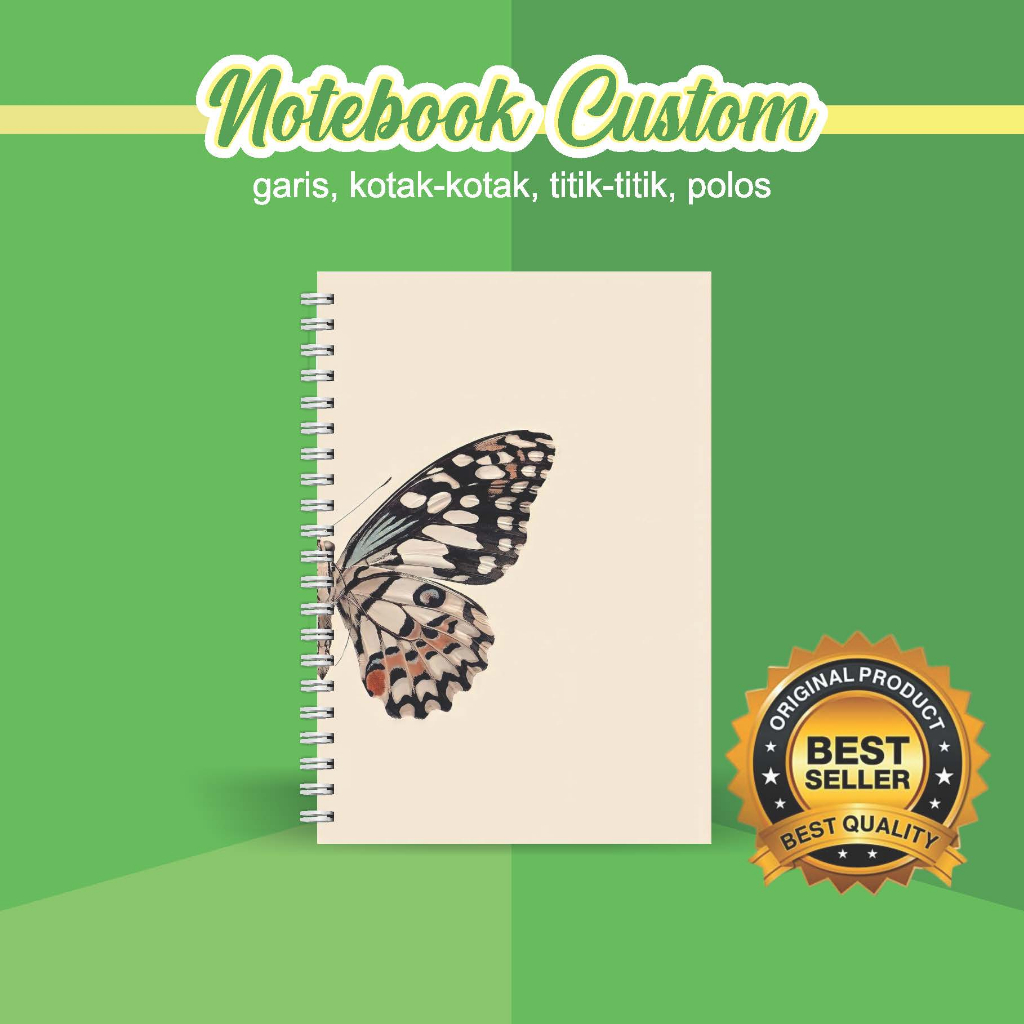 

NOTEBOOK A5 CUSTOM CATATAN/JURNAL BOOKPAPER GRID/KOTAK2#DOTTED/TITIK2#BLANK/POLOS