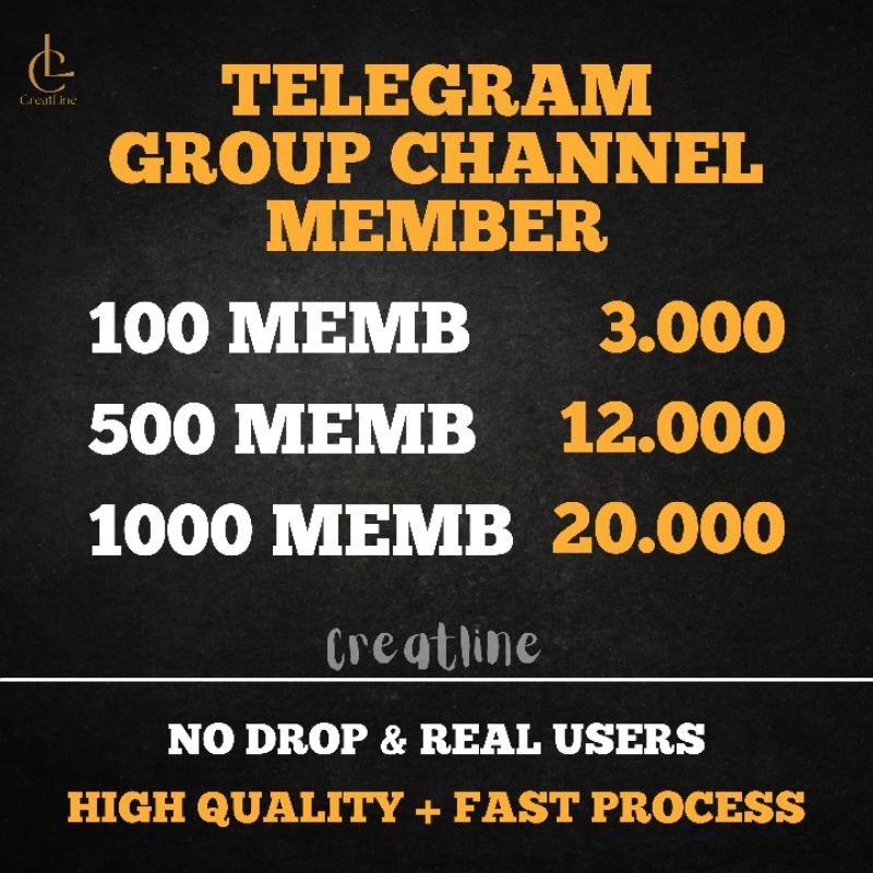 CREATLINE - Member Channel / Group Telegram NO DROP Real Users - Termurah (Baca Deskripsi)