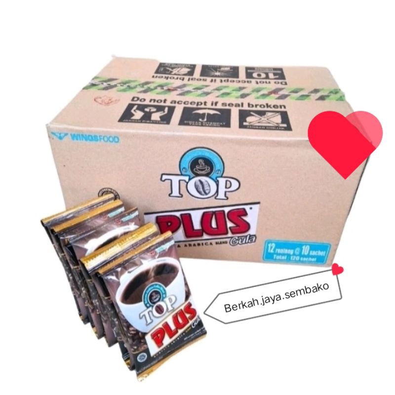 

Kopi Top Plus Gula 1 dus isi 120 sachet.