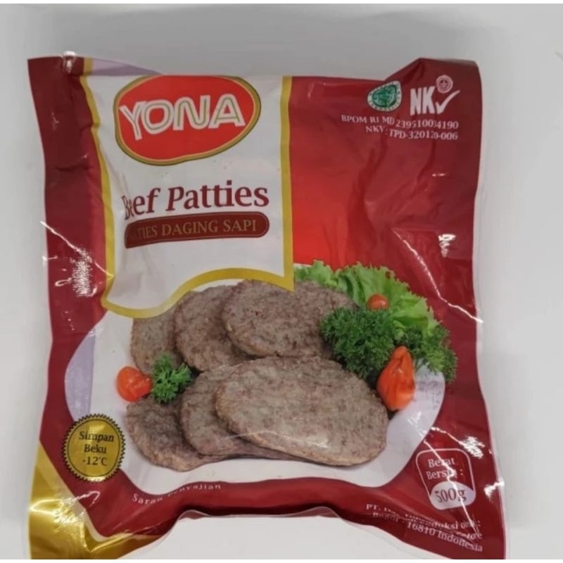 

yona beef patties 500gr isi 10pcs