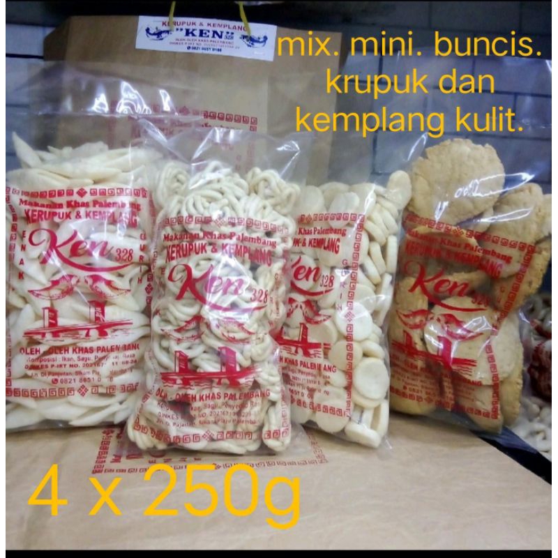 

mix paket lengkap. mini.buncis.krupuk dan kemplang kulit