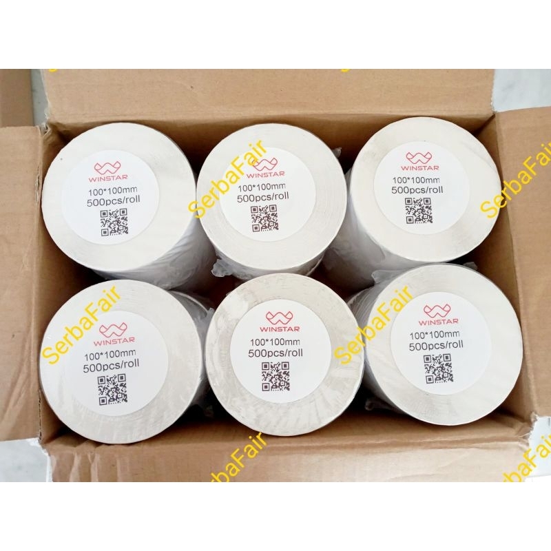 

SLM7 Label Barcode 100 x 100 / Kertas Sticker Thermal Resi 100x100MM WINSTAR ISI PREMIUM SPEC