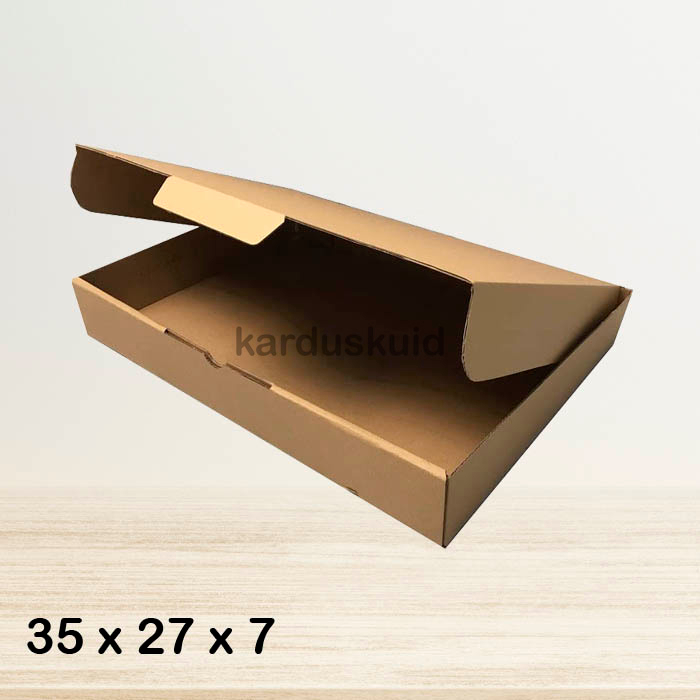 

Kardus 35 x 27 x 7 cm die cut tipe E Flute K150 box kotak karton packing