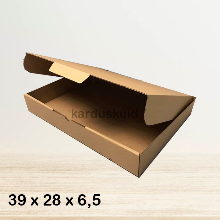 

Kardus 39 x 28 x 6,5 cm die cut tipe E Flute K150 box kotak karton packing