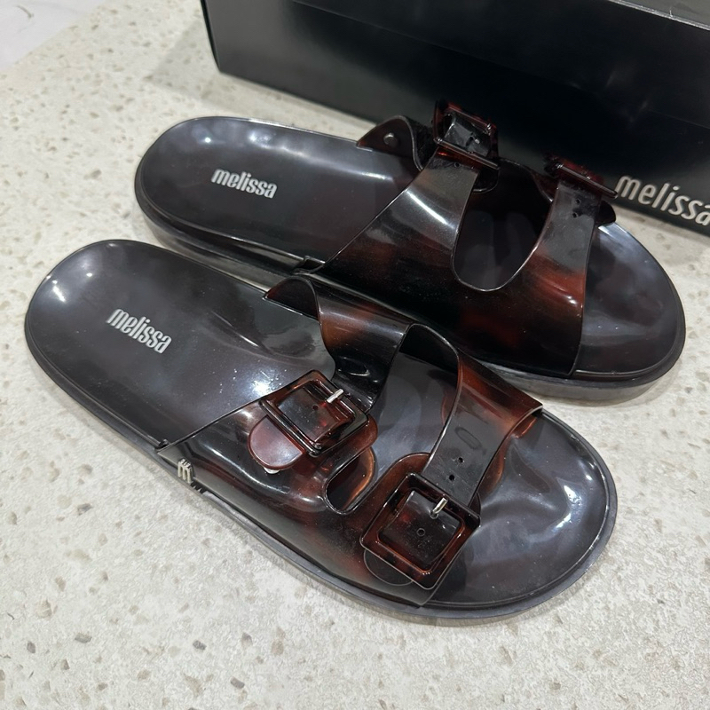 Melissa Wide Ad Black Tortoise sandal
