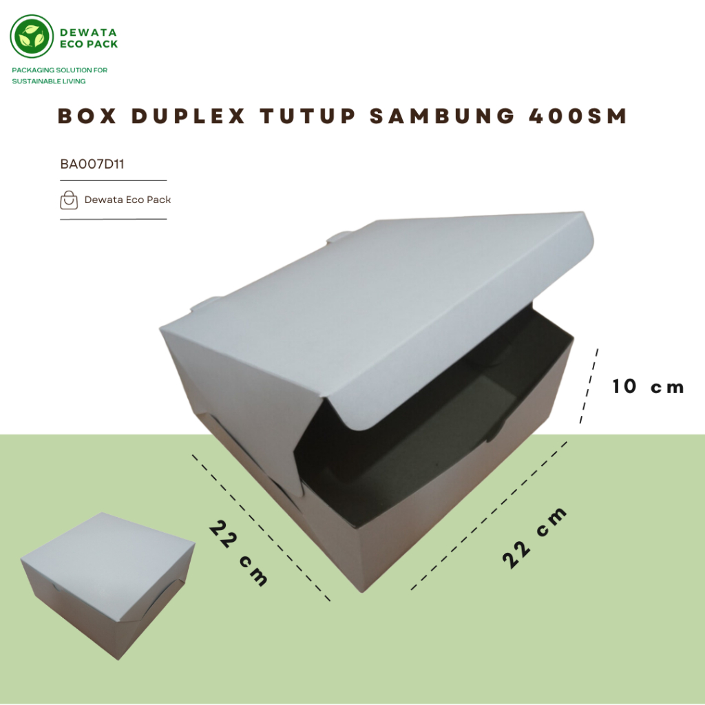 Box Catering Duplex Tutup Sambung 22x22x10cm BA7D11 / Box Nasi / Dus Nasi / Dus Kue / Box Kue