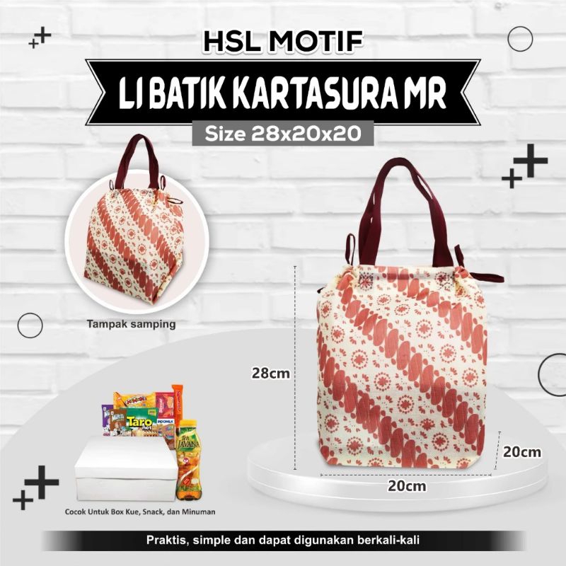 

Tas Hajatan motif Batik Goodie bag Nasi Kotak 20x20