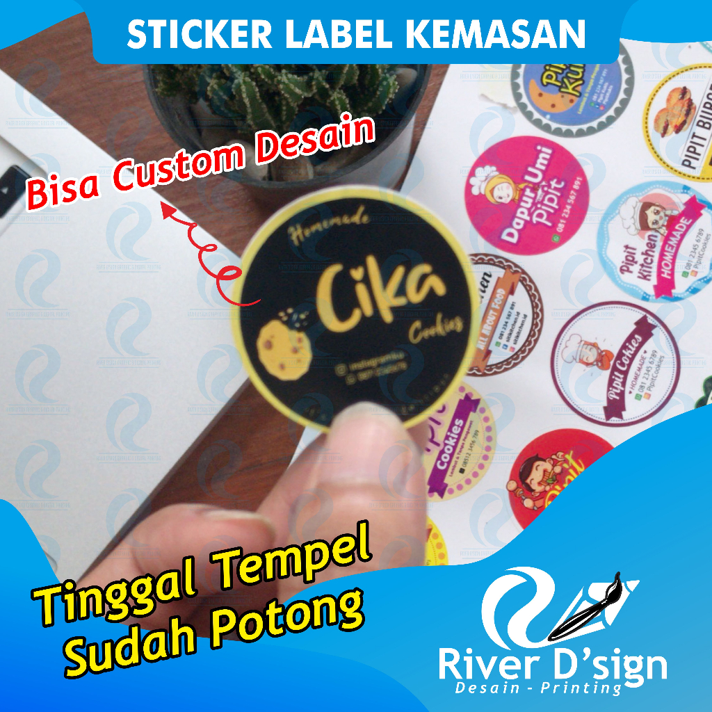 

Cetak Stiker Label Toko Olshop Kue Bakery Kemasan Produk Custom Tinggal Tempel Sudah Potong