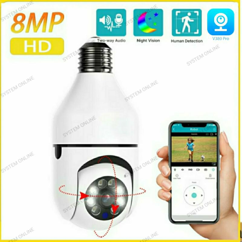 IP Camera CCTV 360 derajat PTZ Mini Ip Camera V380Pro 8MP