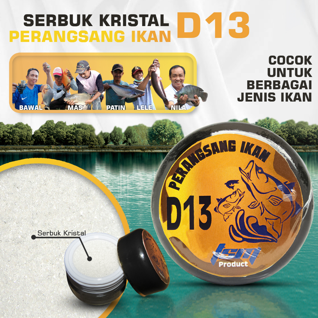 Serbuk Perangsang Ikan D13 - Campuran Umpan Mancing Harian Kilo Gebrus Lomba Galatama