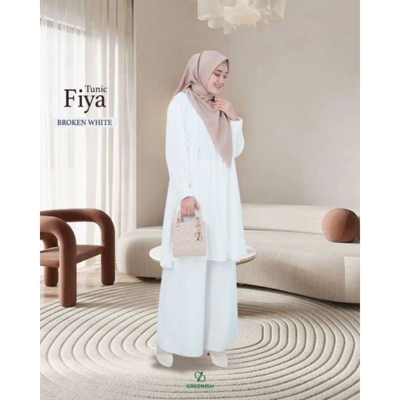 Greenism - Fiya Tunic Broken White Polos Brukat