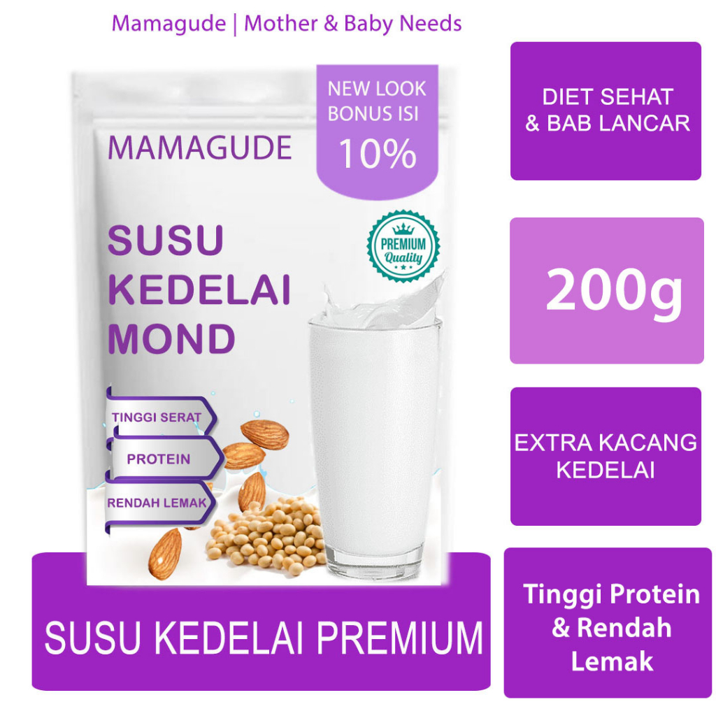 

Susu Kedelai Bubuk Minuman Diet Susu Kedelai Murni Bubuk Whey Protein Susu Kedelai Bubuk Protein Mamagude Coklat (200g)