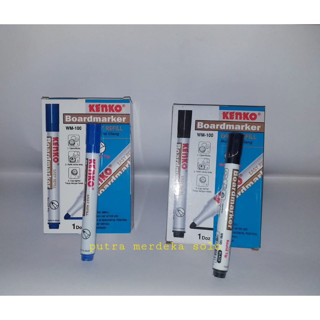 

Spidol Whiteboard Boardmarker Kenko Hitam Biru WM-100