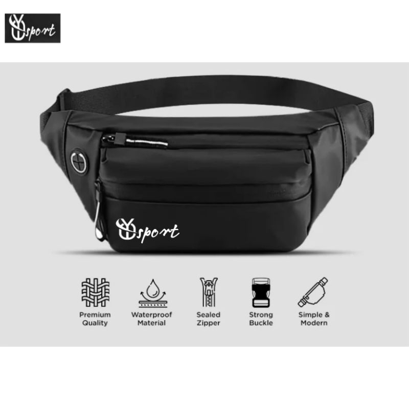 TAS SELEMPANG PRIA DISTRO ANTI AIR WAISTBAG PRIA WATERPROOF TAS PINGGANG TAS DADA SLEMPANG LAKI LAKI