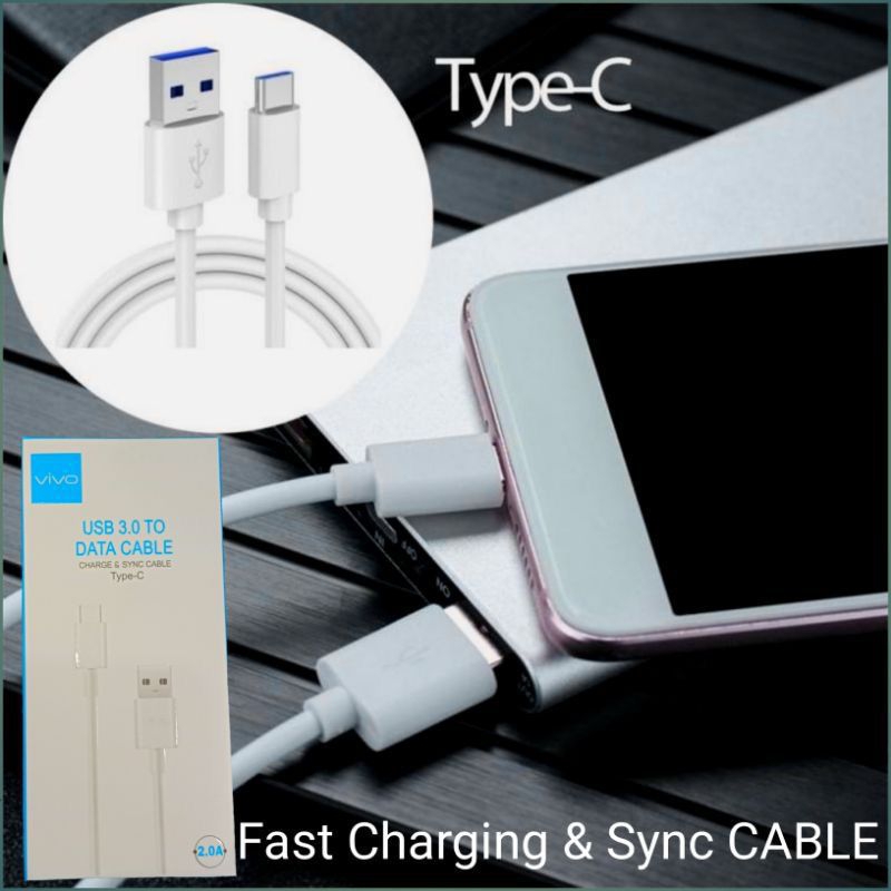 KABEL CHARGER VIVO TYPE C  ORIGINAL - VIVO TYPE C CABLE ORIGINAL