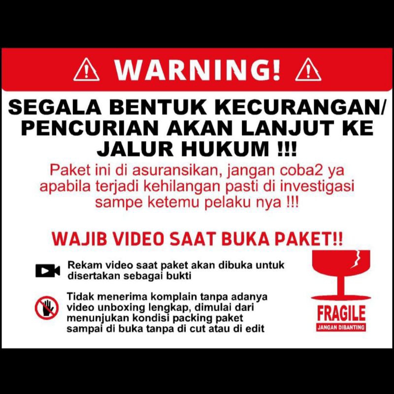 

VIDEO PERHATIAN UNBOXING FRAGILE STICKER ASURANSI