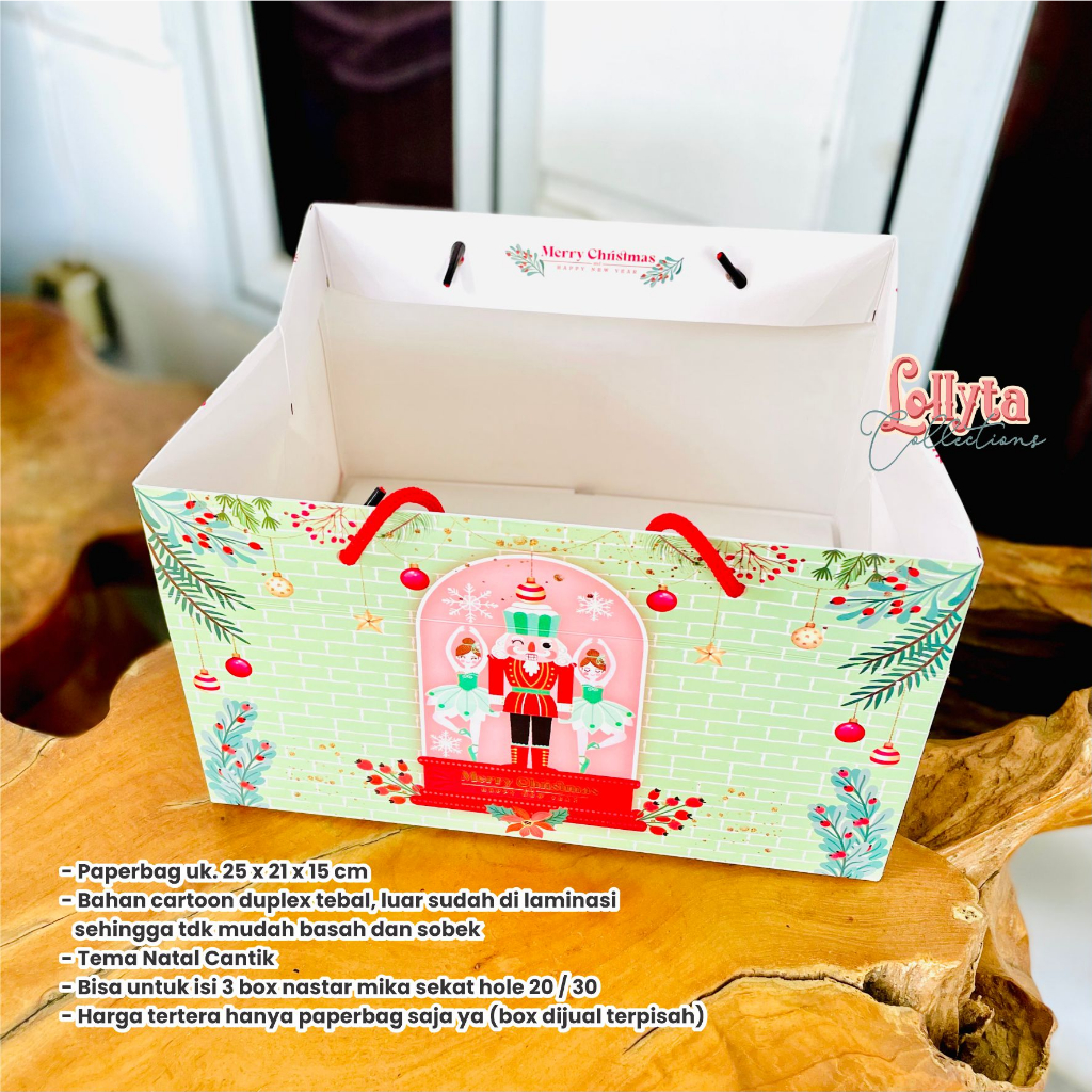 

Paperbag Natal Christmas size 25 x 21 x 15 cm tema Nutcracker