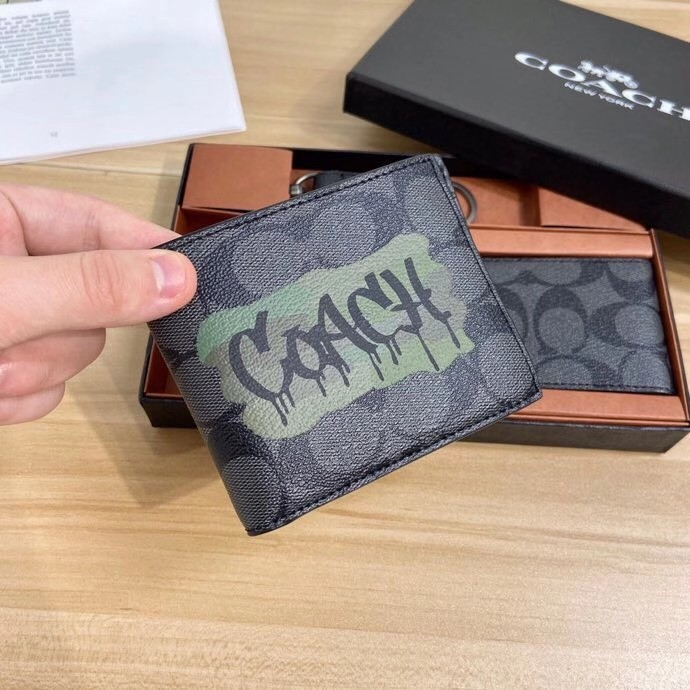Coäcĥ Wallet Charcoal/Black Graffiti-F37333