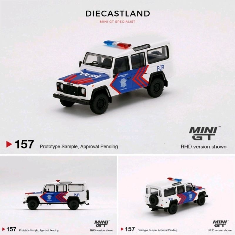 Mini GT #157 1/64 Land Rover Defender Korlantas Polri Indonesian Police Polisi Republik Indonesia Mi