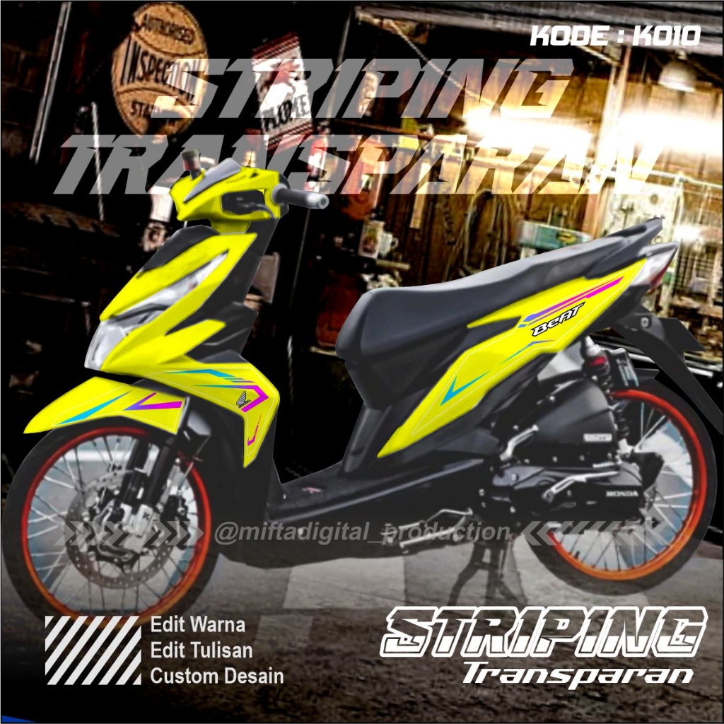 Striping Transparan - Beat Street - Beat Esp - Beat Street Esp - Striping Sticker Beat
