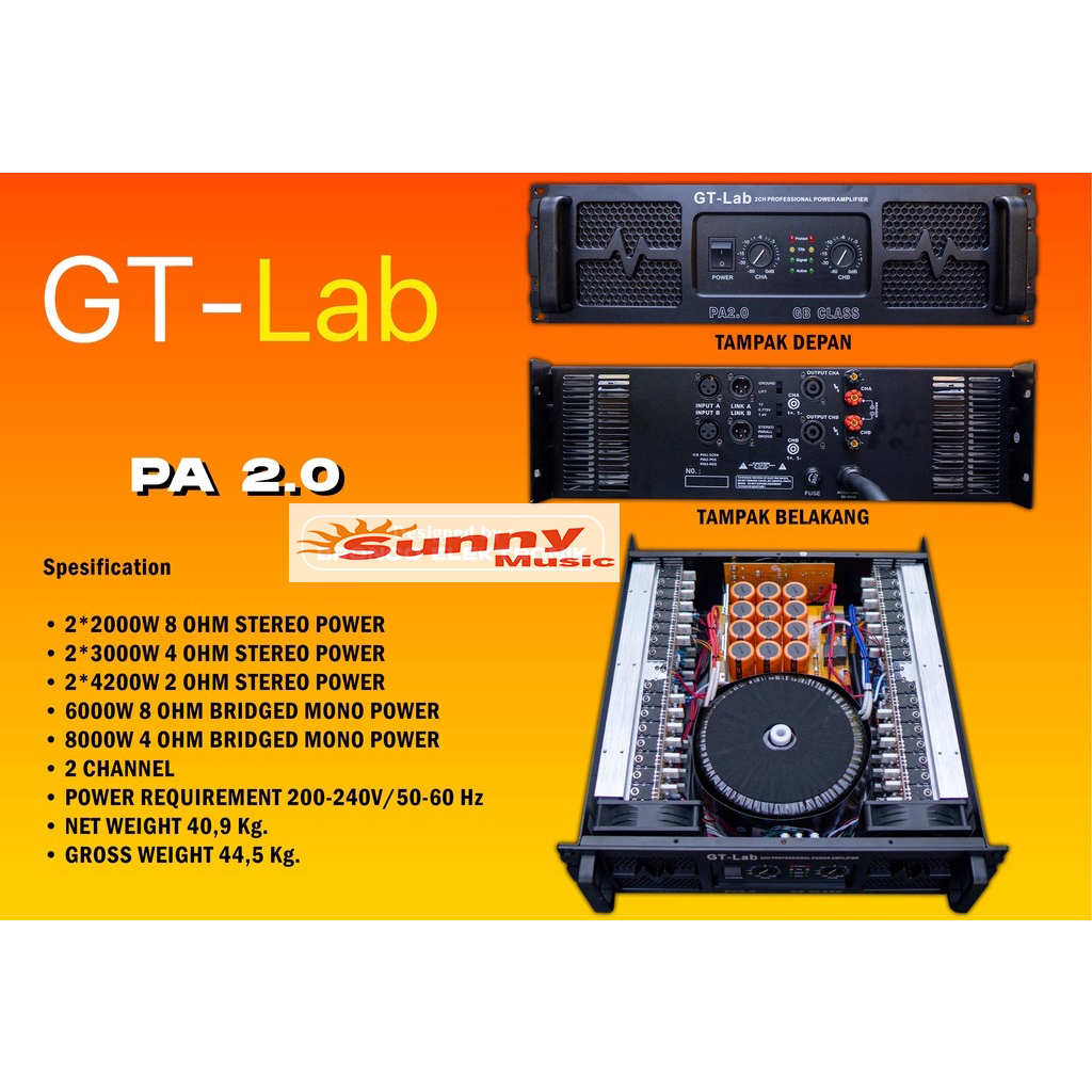 GT LAB PA 2.0 Power Amplifier PA 20 PA-2.0