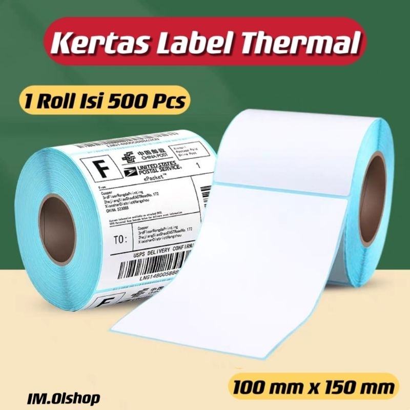 

Kertas Label Thermal 100x150mm(isi 500psc/roll)⭐IM⭐