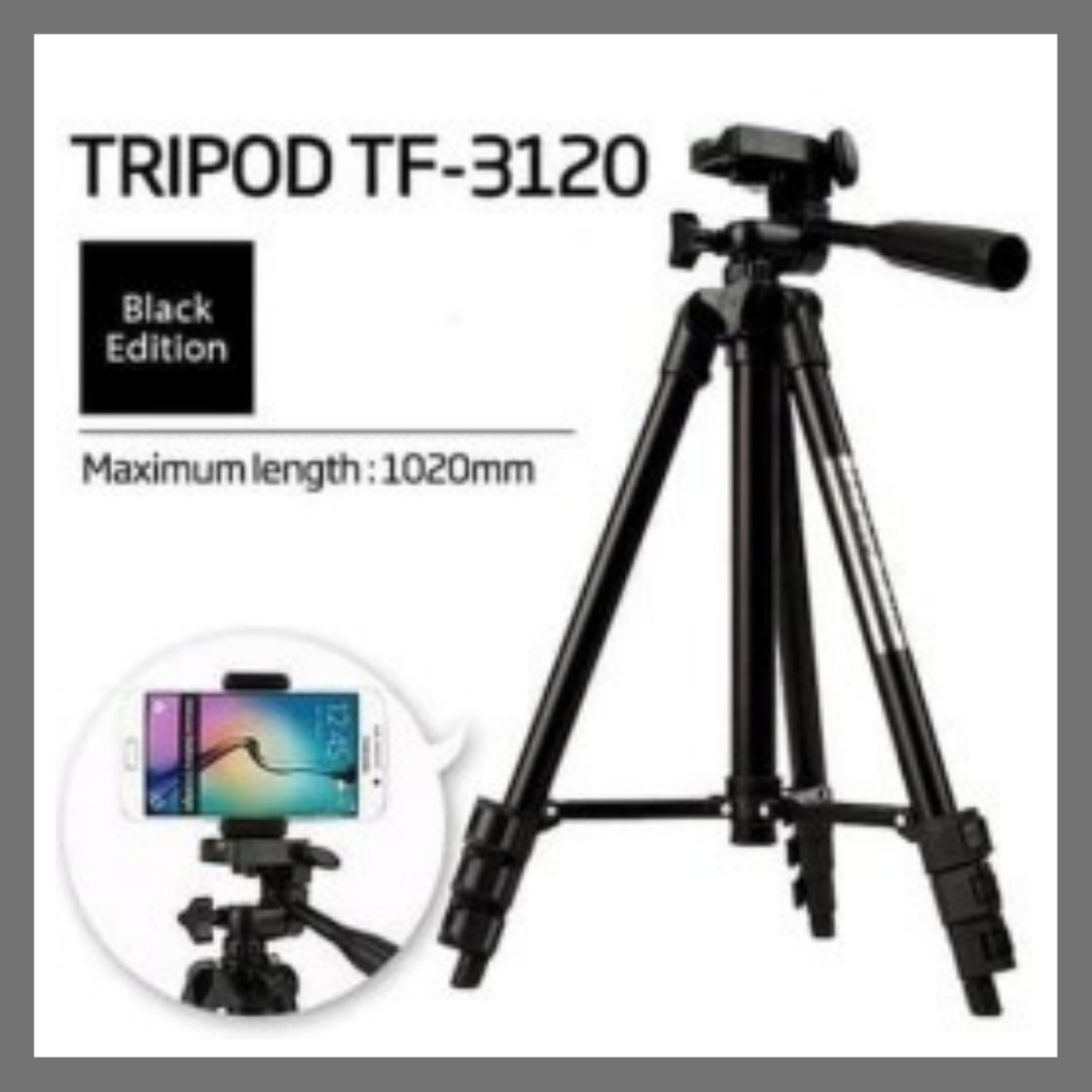 Tripod 3120 Tinggi1 Meter With Hp Stabilizer Stand Holder Handphone, Camera Konten Kreator