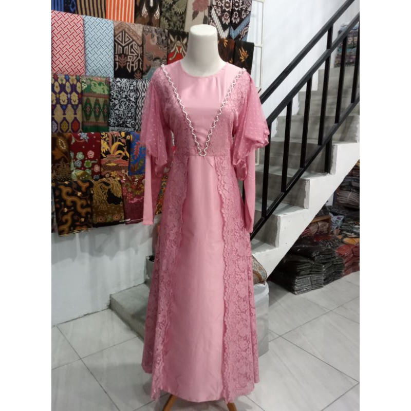 gamis brokat kekinian