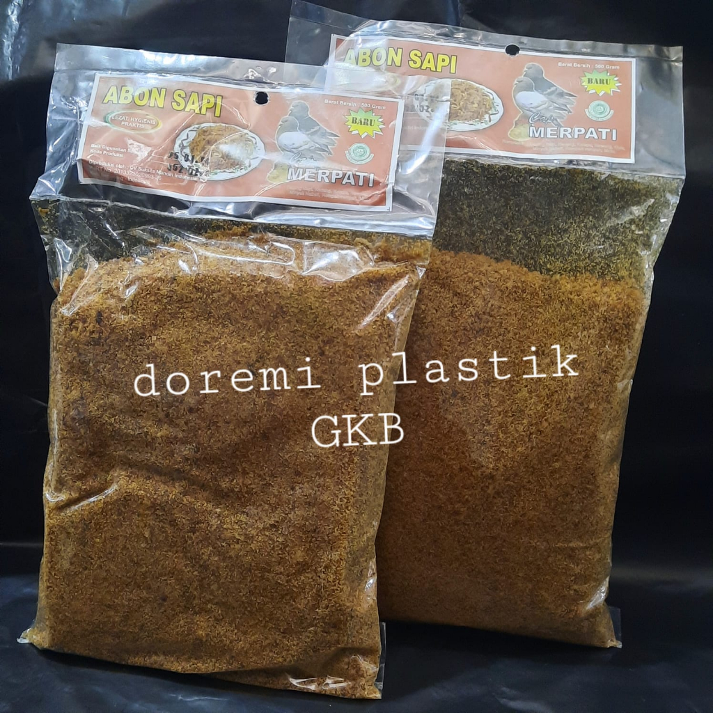 

Abon Sapi Merpati Kemasan Bag 500 Gram / Abon Sapi / isian pastel