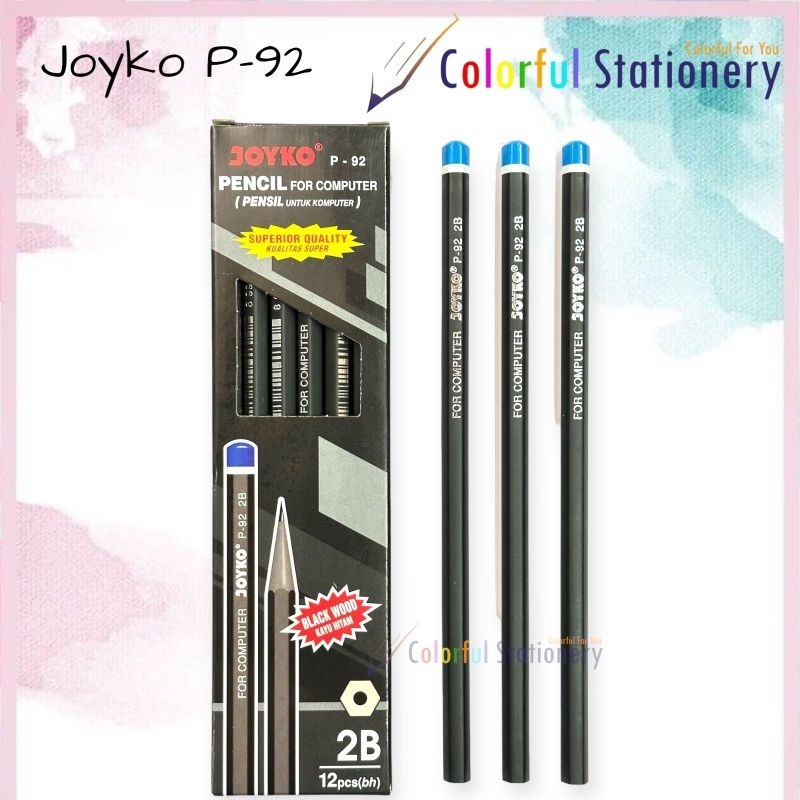 

Pensil 2B Joyko Batang Hitam Kayu Hitam P-92 (12 Pcs)