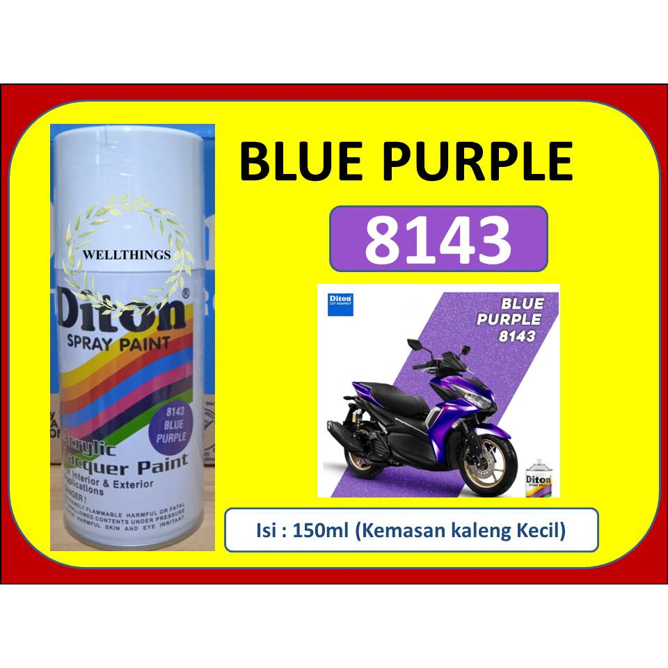 Cat Pilox Diton 8143 150cc Metallic Blue Purple Spray Ungu Tua Metalik Cat Semprot Pilok Sepeda Moto