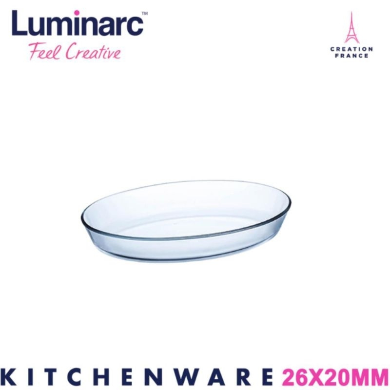Loyang Kaca 1.5L Luminarc Oval Dish 26x20cm Multi One J6814