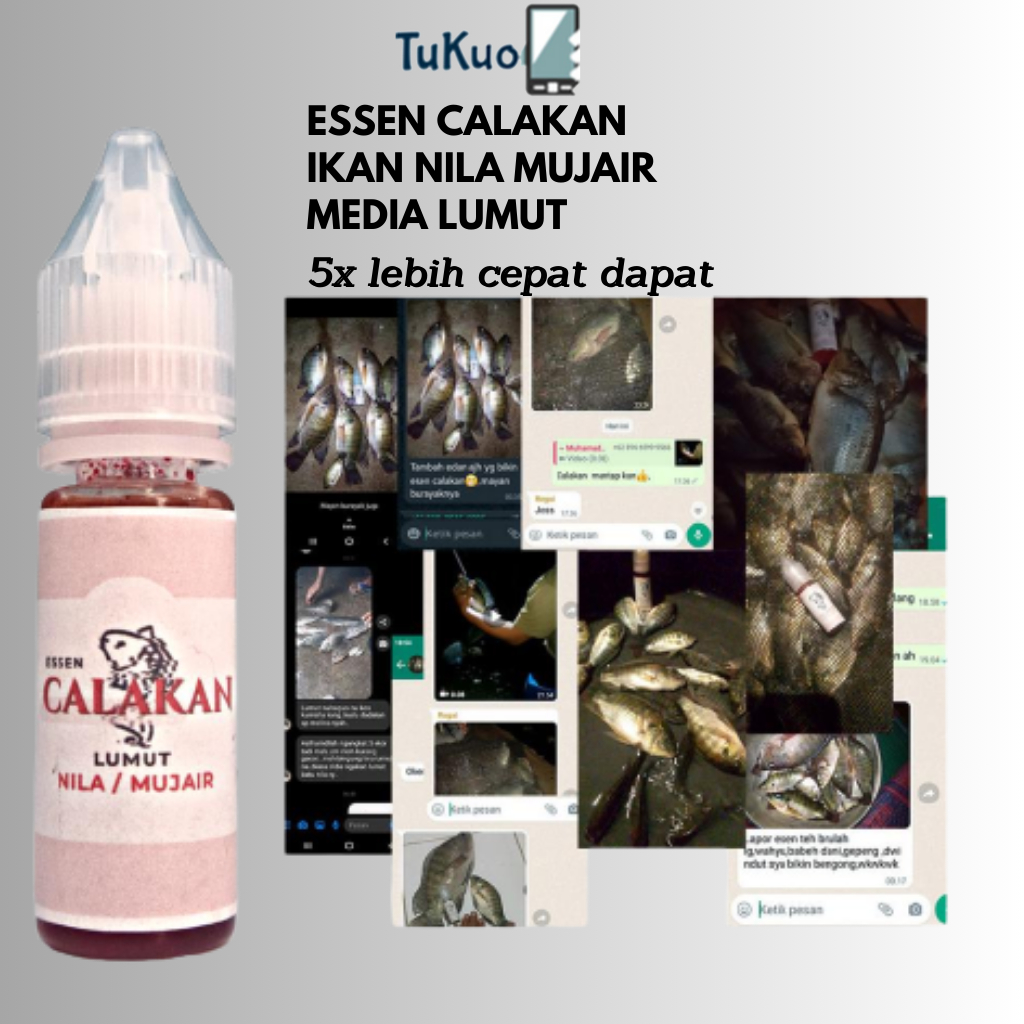Calakan Essen Ikan Nila Mujair Mujaer Esen Media Lumut Air tawar payau Original Ampuh Gacor Boster L