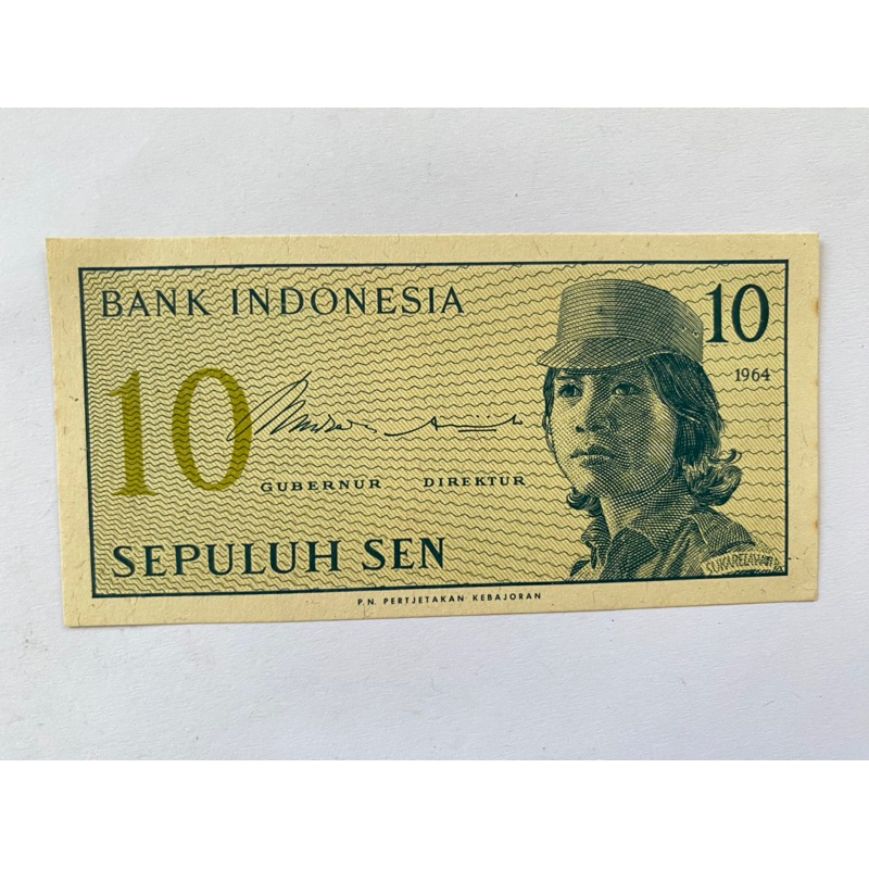 Uang Kertas 10 Sen-Tahun 1964