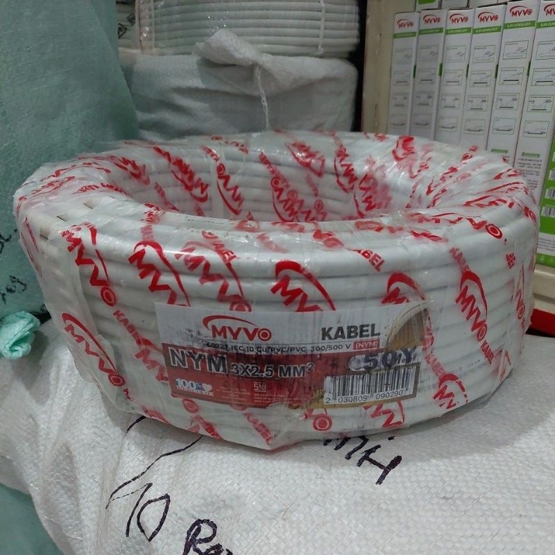 Kabel Tembaga Murni SNI NYM 3x2,5 KABEL LISTRIK KAWAT TEMBAGA ISI 3 50yard