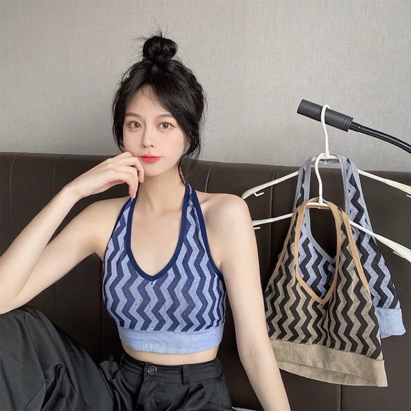 • PASTI BELI •BR919 Tanktop Wanita Bra Fashion Tali Gantung Leher Bh Tanpa Kawat Sexy Pakaian Dalam 