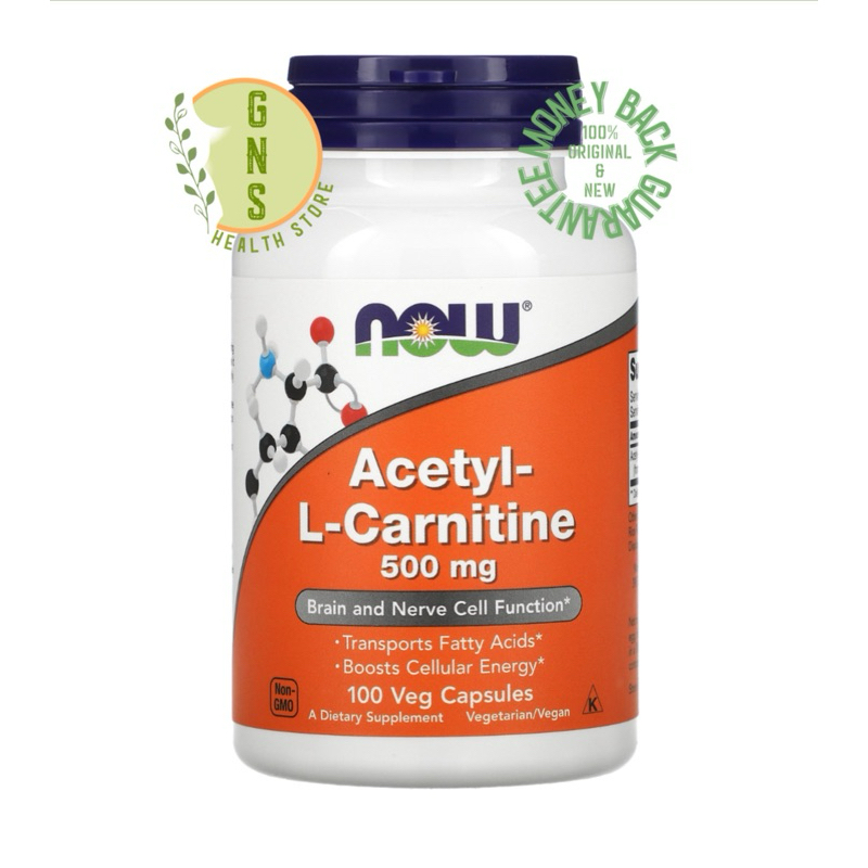 Now Acetyl L Carnitine 500 mg Acetyl-L-Carnitine 500mg Kesehatan Otak Saraf