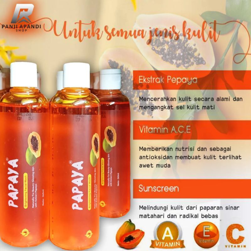 PAPAYA Brightening Facial Wash 165ml - Sabun Cair Papaya
