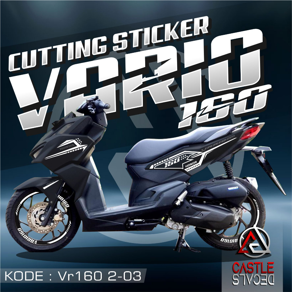 Striping Cutting Sticker BODY DAN VELG Honda VARIO 160 - Stiker VARIO 160 variasi Cutting Simple Cus